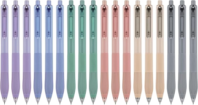 Linbsunne Gel Pens Black Ink Pens for Office 0.5mm Fine Point Pens Smooth Writing Retractable Work Pen (18-count)