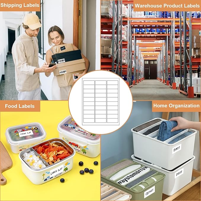 30-up 1" X 2-5/8" Address Mailing Labels for Laser and Inkjet Printers, 500 Sheets SKU Product Labels (75000 Labels)