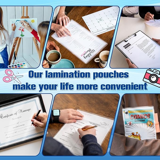 100 Pack 9x11.5inch 10mil Letter Size Laminating Sheets Thermal Laminating Pouches Paper Laminator Sheets File Card Laminator Pouches 8.5x11inch for Permits Cards File Photos (100, 9"x11.5"-10mil)