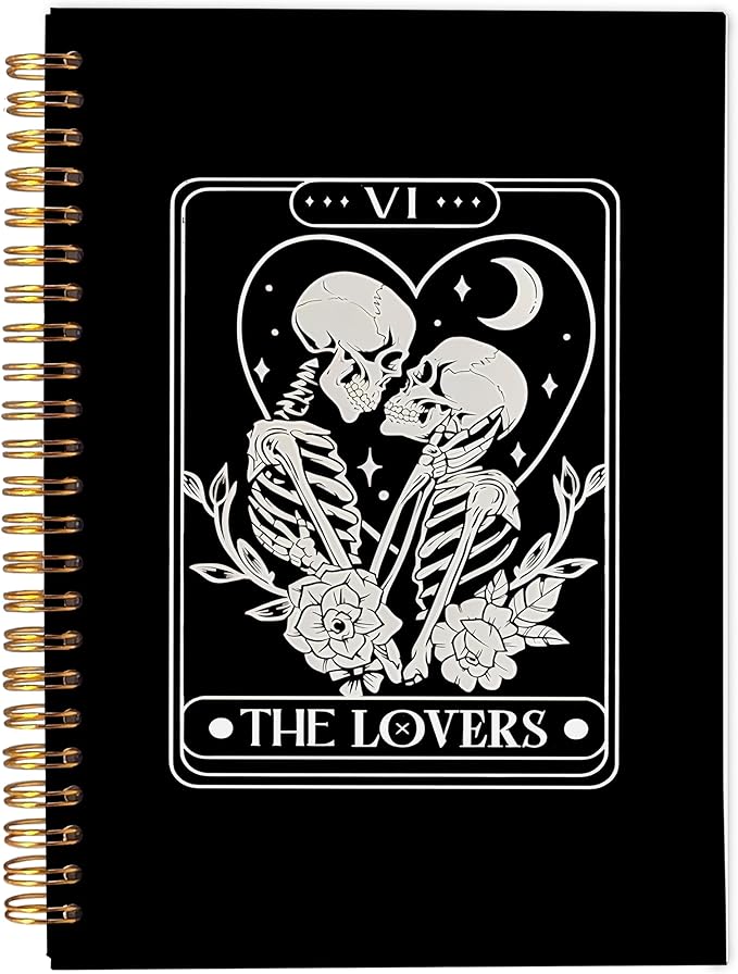 Gothic Spiral Notebook,Gothic Couple Journal,Gothic Notebook for Women Men Writing,Couple Spiral Notebook 8.3×5.5 Inch