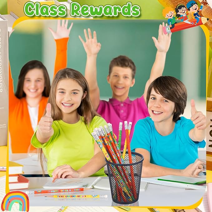 Tenceur 48 Pcs 5th Graders Pencils, 5 Motivational Cute Pencils Bulk with Erasers for Kids Student Teacher Classroom Reward Back to School Supplies