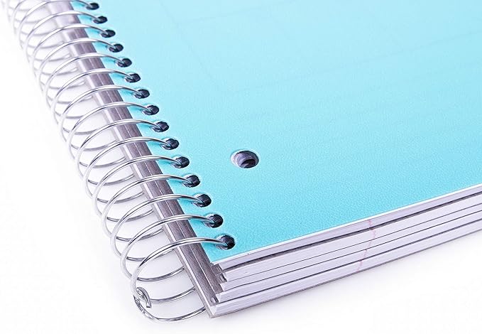 Mintra Office Durable Spiral Notebooks, 5 Subject (Teal, College Ruled 1pk)