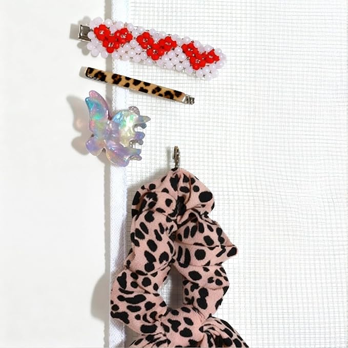 Mesh Earring Organizer with Wooden Rods Hanging Jewelry Display Holder for Earring Necklaces Bracelet Gift 13.7 * 23.6 Inches