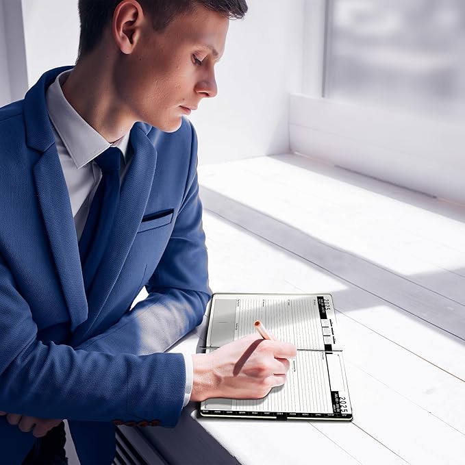 Ensight 2025-2026 HARDCOVER Leather Planner Weekly & Monthly - 6.5x8.5 Inches - Academic Planner Business Personal or Student - Pen Holder, Thick Paper, July 2025 - June 2026 (Red)