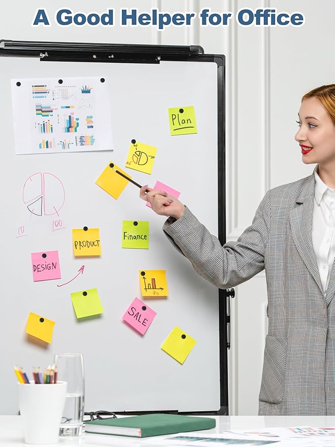 SMARTAKE 80 Pcs Refrigerator Magnets, Small Round Fridge Magnets, Multi-Use Premium Neodymium Office Magnets for Fridge, Whiteboard, Billboard in Home, Kitchen, Office and School (Black)