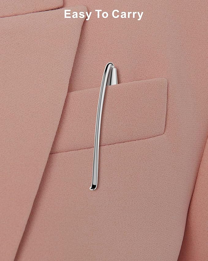 Cambond Metal Ballpoint Pens - Black Ink Fancy Pens 1.0mm Medium Point Bulk for Guest Book Uniform Christmas Gift, 3 Pens with 6 Refills (Silver)