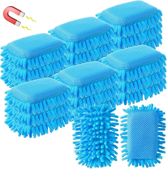 Sherr 24 Pcs Magnetic Whiteboard Eraser School Erase Erasers Microfiber Washable White Board Eraser for Chalk Classroom Home Office(Blue)