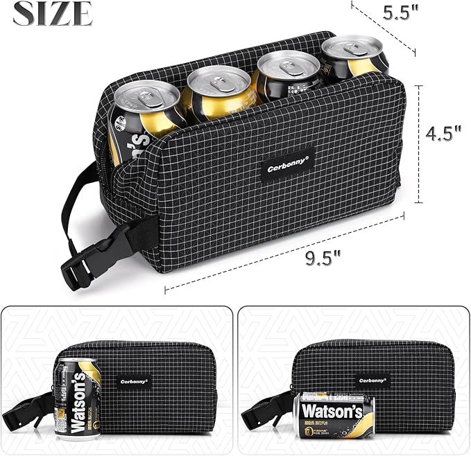 Cerbonny small lunch bag Freezable Lunch Bag for Work School Travel,Leak-proof Small Lunch Bag,Small Insulated Bag For Kids 3+/Adults,Freezer Lunch Bags,Freezable Snack Bag（Larger size）