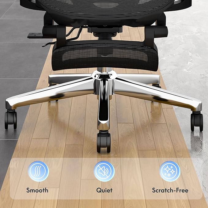 FLEXISPOT ErgoX Premium Ergonomic Office Chair with Footrest- Adjustable 3D Armrests, Dynamic Lumbar Support, Recline & Tilt Function, Mesh Seat, for Home & Office Use,Black