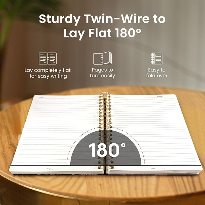 Lined Spiral Notebook Journal for Work, 300 Pages Thick B5 (7.1"x10") College Ruled Journal for Women & Writing, Hardcover Notebook for Note Taking, Perfect for Office Home School Supplies, Mushroom