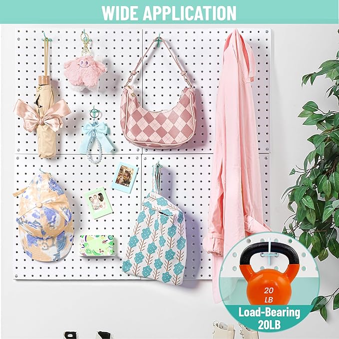 HUHOLE Pegboard Hooks 4 Inch 50PC, Blue Peg Board Hooks, Fit 1/4" or 1/8" Pegboard, Ideal Peg Board Organizer Accessories for Garage Tool Organization, Wall Storage (Blue, 4 Inch)