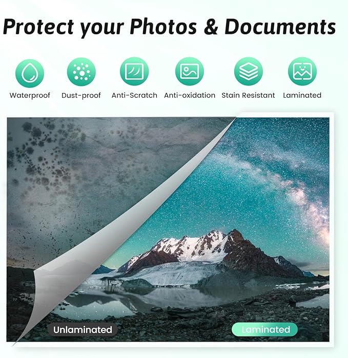 Laminator Machine 9 Inch Laminating Machine - A4 Cold Thermal Laminator Machine with Laminating Sheets, 8.5 x11 Personal Laminators for Teachers 90s Warm up, A4/A5/A6 Laminators for School Home