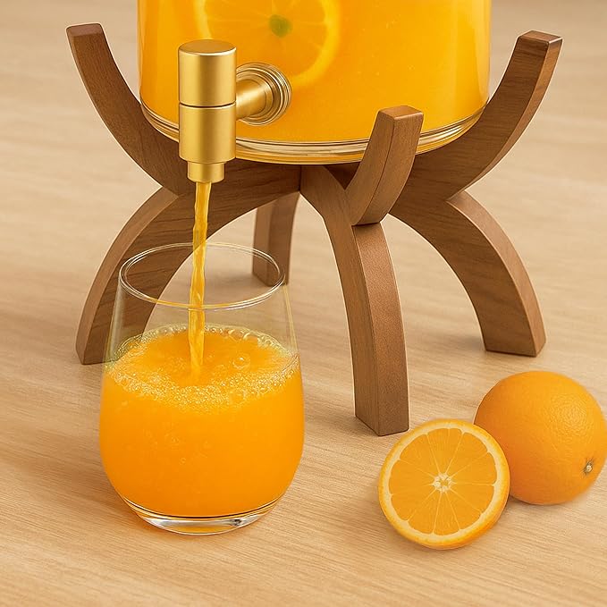 Glass Drink Dispenser,1.5 Gallon Beverage Dispenser with Stand,Lemonade Dispenser with Stainless Steel Faucet,Drink Dispensers for Parties, Bars and Home