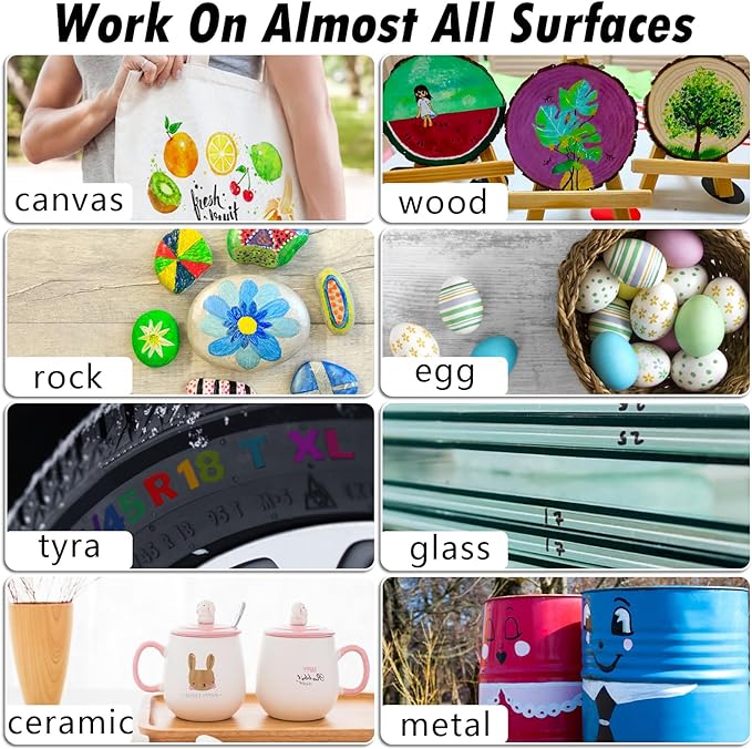 Purple Paint Markers, 3 Pack Oil-Based Waterproof Quick Dry Permanent Paint Pen Set for Rocks Painting, Wood, Fabric, Plastic, Canvas, Glass, Mugs, Metal, Tire, Stone, DIY Craft