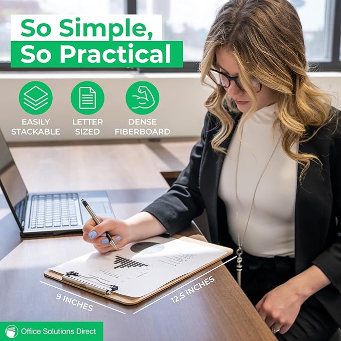 Clipboards (Set of 30) Letter Size Clipboard, Low Profile Clip, Classroom Supplies