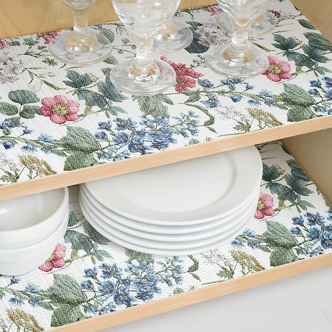 Shelf Liner for Kitchen Cabinets Non Adhesive Drawer Liner,Cabinet Liner for Shelves,Non Slip Kitchen Drawer Liners for Dresser,Waterproof Shelf Paper for Refrigerator,Cupboard,12In x 16.4FT