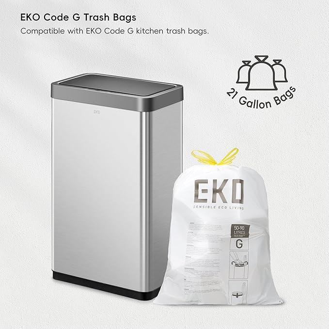 EKO Mirage X 80 Liter / 21.1 Gallons Motion Sensor Trash Can, Automatic Large Kitchen Trash Can Touchless, Stainless Steel