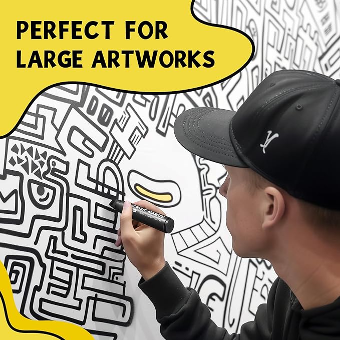 3 Jumbo Permanent Markers Coffee Colors, 15mm Thick Wide Tip, Large Acrylic Paint Markers for Rock Painting, Poster, Graffiti, Stone, Ceramic, Glass, Wood, Canvas