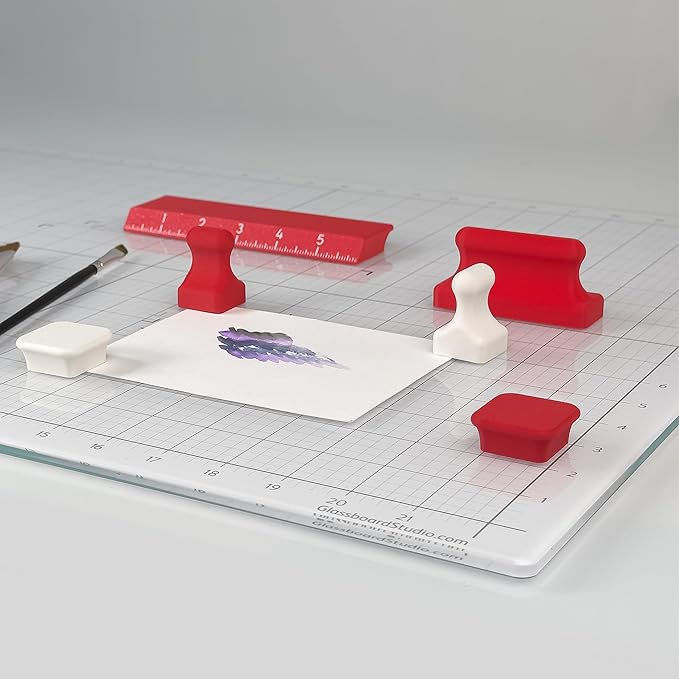 Glassboard Studio MiniBar Magnet - Strong Neodymium Rare Earth Magnets for Fridge, Whiteboard, Locker & Magnetic Glassboards - Ideal for Crafting & Office Use - Strong Fridge Magnets (Cherry Red, 12)