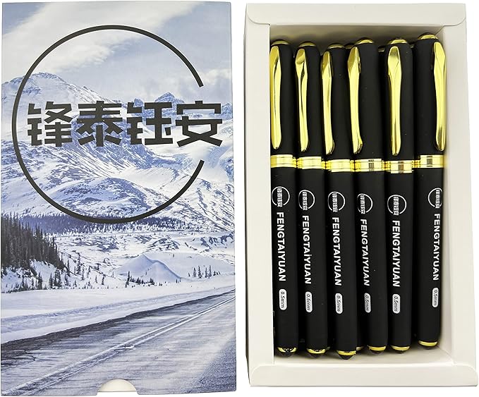 Fengtaiyuan P18Pro, Gel Ink Rollerball Pens, Black Ink, Extra FIne 0.5mm, Writting Pens, Smooth, 18 Pack (Black-0.5m)