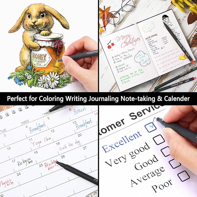 65 Pack Planner Colored Pens, 60 Assorted Colors Drawing Pens with 5 Different Stencils, Perfect for Dotted Journal Planner Writing Note Calendar Coloring Office School Supplies