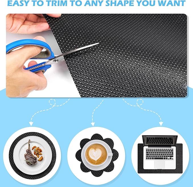 Drawer Liners, Waterproof Shelf Liner, Anti-Slip Non-Adhesive BPA Free Kitchen Cupboard Cabinet Liner Refridge Fridge Mats Sink Protector Strong Durable for Home (Black/15.7in x 20Ft)