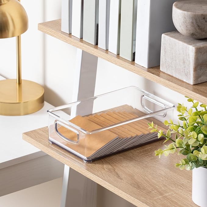 iDesign Stackable Storage Bins for Kitchen or Pantry, 4 Different Sizes, 4 Pack, Clear, Made in USA