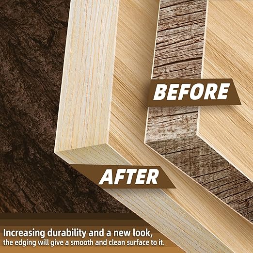 GSCIT Club Oak Edge Banding, 5/8 inch x 250ft roll of Veneer Plywood Edge Banding Preglued Flexible, Wood Tape Banding for Cabinet Repair