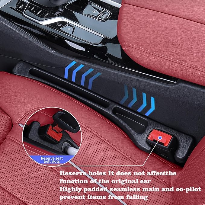 Car Seat Gap Filler 2Pack, Inserts Between Seats Console with Organizer Storage Upgraded Phone Holder Car Side Seat Gap Fillers Cars Front Seats Fill Plug Car Essentials for Vehicle SUV Truck (black)