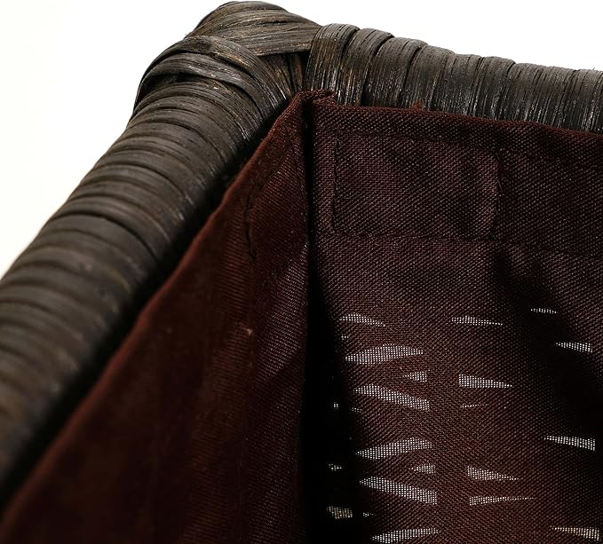 The Basket Lady Lift-Off Lid Wicker Storage Basket, Large, 24.5 in L x 18 in W x 17.5 in H, Antique Walnut Brown