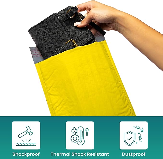 Levex - #0000 4" x 6" [10 Pack] Yellow Poly Bubble Mailers, Padded Envelope Mailers, Packing Envelope & Mailing Bags for Shipping