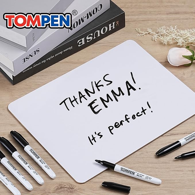 Dry Erase Markers Fine Tip,Black,48 Count Bulk,Thin Erasable Whiteboard Markers with Low Odor Ink Quick-Drying for Calendar Boards Office Home School Writing Planning