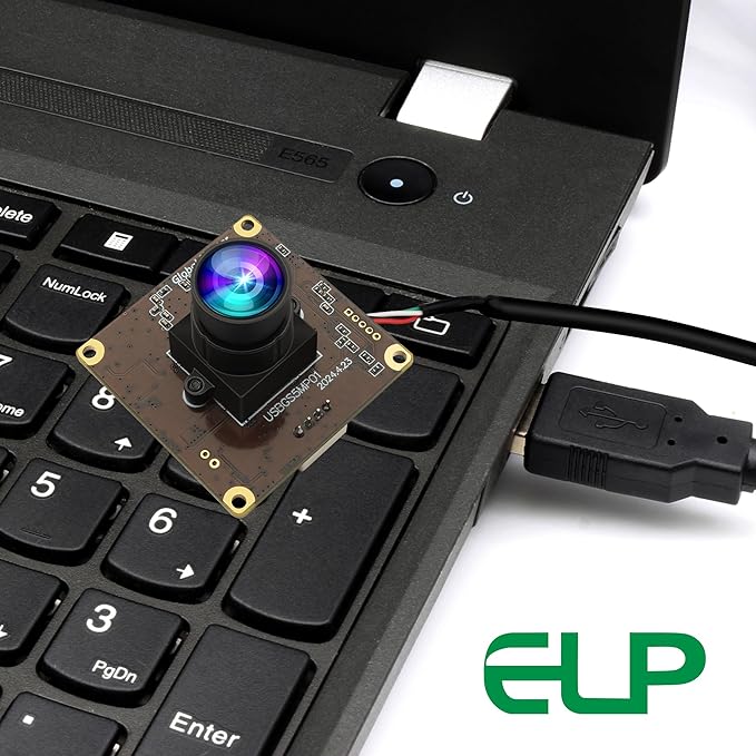 ELP 5MP Global Shutter 50fps USB Camera for Computer UVC USB2.0 Lightburn High Speed 60fps PC Web Camera Wide Angle for Live Streaming (100 Low Distortion Lens)