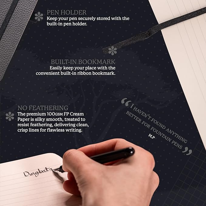 Dingbats A5 Wildlife Lined Notebook Journal - Premium Vegan Leather Softcover Executive Journal for Women & Men - Work, Note Taking, Writing & Travel