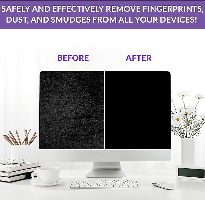 Swanky Screen Cleaner Kit: Microfiber Cloths & Spray for TV, iPad, iPhone, Monitor & Laptop (2 Oz, 4-Pack)