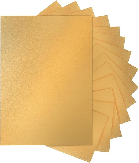 120 Sheets Gold Shimmer Cardstock 8.5 x 11 Metallic Paper, 250gsm/92lb Thick Paper Card Stock for Birthday Decorations, DIY Cards Making, Greeting Cards, Wedding Invitations, School Crafting