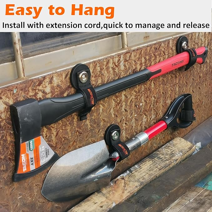 MUTUACTOR Strong Magnetic Hooks,Non-Slip Magnetic Mount Hooks Heavy Duty for Hanging,2PCS Anti-Scratch Garage Storage Hooks Adjust Cable for Garden Hoses Universal Rope Cordless Drills RVs Equipments