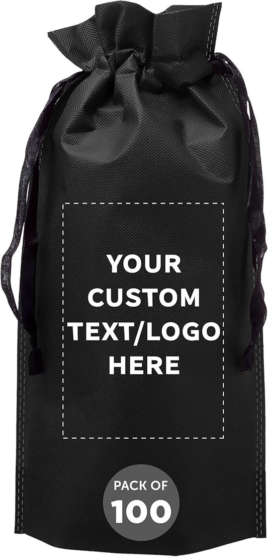 DISCOUNT PROMOS Non-Woven Vineyard Two Bottle Wine Bags