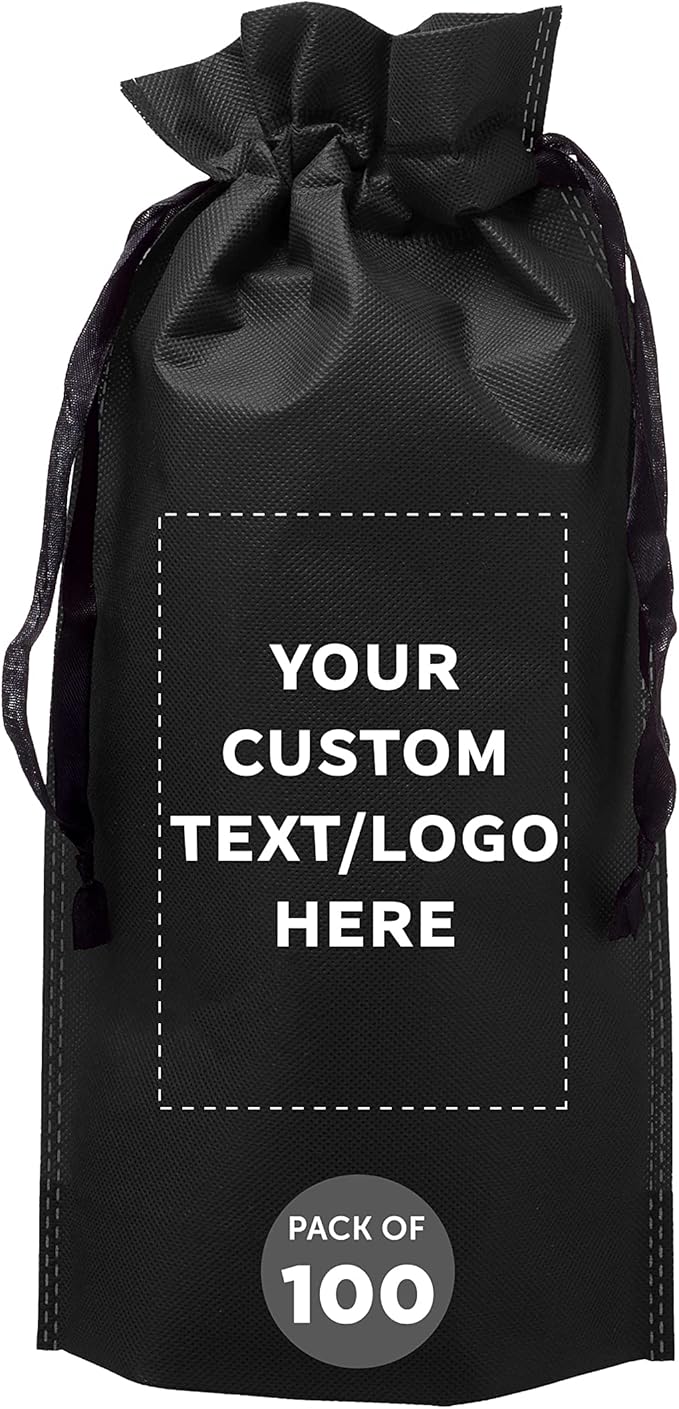 DISCOUNT PROMOS Non-Woven Vineyard Two Bottle Wine Bags