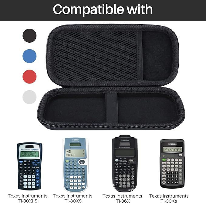 Hard Carry Case Compatible with Texas Instruments TI-30XIIS TI-30XS TI-30Xa TI-36X Pro Scientific Calculator (Black Case)