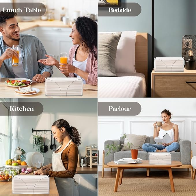 1PCS Paper Towel Holder, Acrylic, Clear, Minimalist, Countertop, Bathroom, Kitchen, Napkin Holder, Z-fold, C-fold, MultiFold Trifold