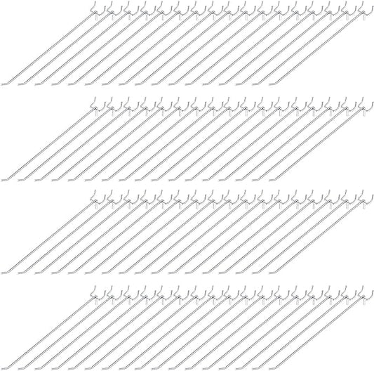 Funrous 100 Pack Peg Board Hooks Stainless Steel Pegboard Hooks Shelving Display Hanging Peg Board Holders for 1/8 and 1/4 Garage Storage Tools Organizer(12 inch)