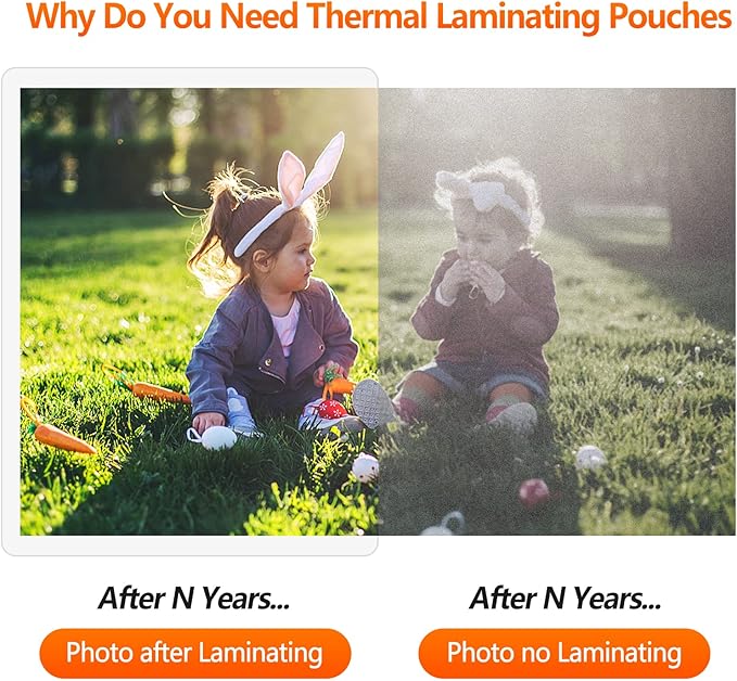 Thermal Laminating Pouches, 9 x 11.5 Inches Laminating Sheets, 3 mil Thick Laminate Sheets, 100 Pack,Clear
