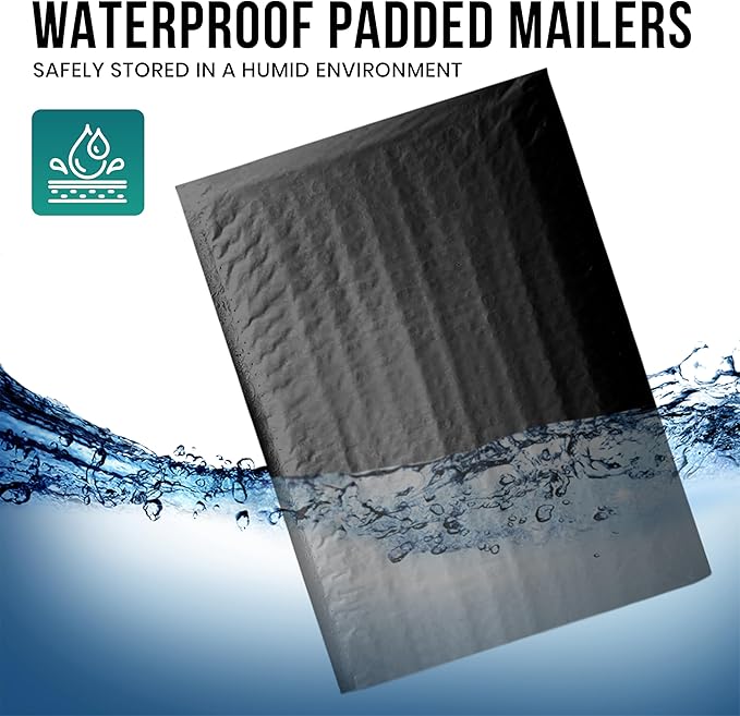 Levex - #000 4" x 8" [10 Pack] Black Poly Bubble Mailers, Padded Envelope Mailers, Packing Envelope & Mailing Bags for Shipping