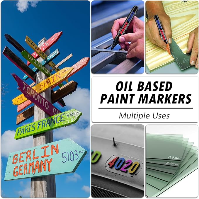 Purple Paint Pens Paint Markers - 2 Pack Permanent Quick Dry Waterproof Marker Pens for Rocks Wood Fabric Plastic Canvas Glass Mugs Metal Tire Stone