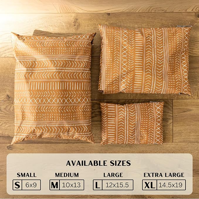 Poly Mailers 6x9 Inch 100 Pack Small Shipping Bags Strong Thick Mailing Envelopes | Self Sealing Adhesive | Waterproof & Tear Resistant | Small Business Packaging for Clothing - Boho Brown