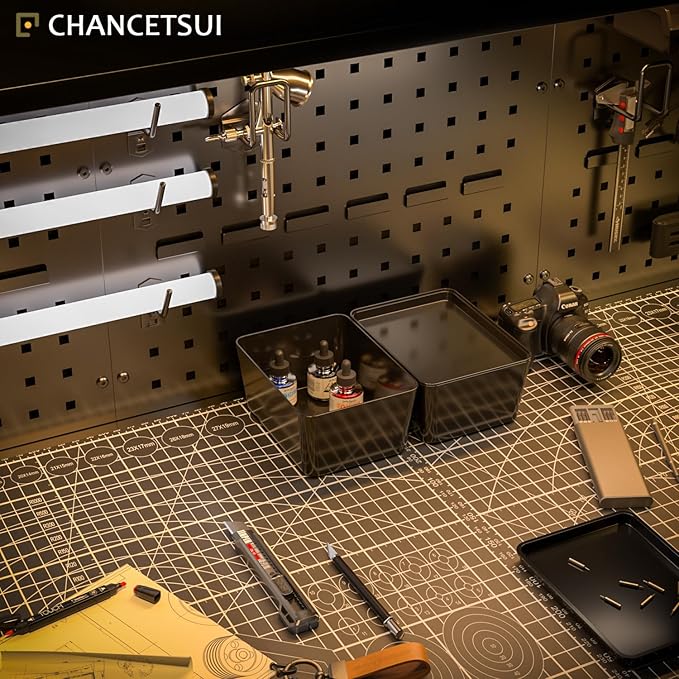 CHANCETSUI Storage Bins With Lids Plastic Containers: Multipurpose Stackable Storage Container Bins With Lid For Home And Office Organization, Small Storage Bin, 2 Pcs 5x7 Storage Container, Black