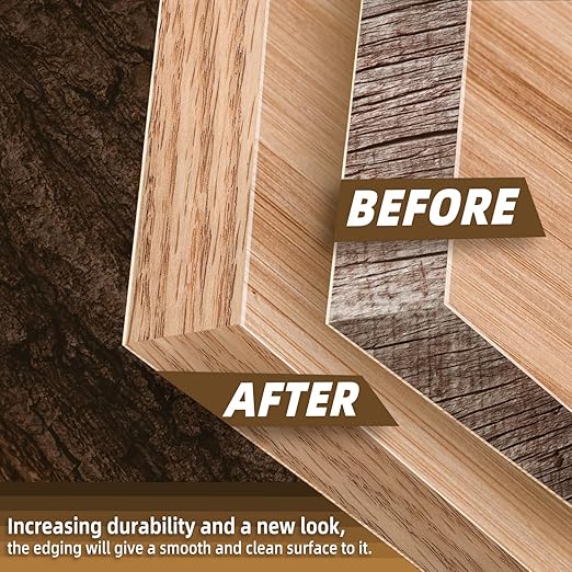 GSCIT Club Red Oak Edge Banding, 2 inch x 500ft roll of Veneer Edge Banding Preglued Flexible, Wood Tape Banding for Cabinet Repair