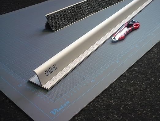 Victor 24-Inch Professional Aluminum Safety Ruler with Finger Guard Edge and Non-Slip Base - Perfect for Accurate Cutting and Crafting - Durable Cutting Ruler for Safe Use