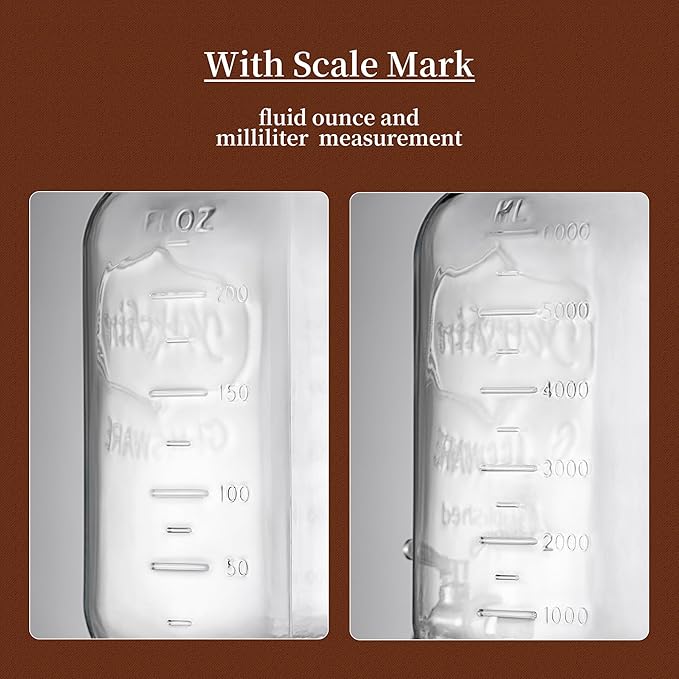 Drink Dispenser with Acacia Wood Stand and Lid,2 Gallon Glass Beverage Dispenser with Stainless Steel Spigot for Parties,Picnics,Barbecues,Lemonade,Sun tea Jar,ice coffee,Laundry Detergent Dispenser